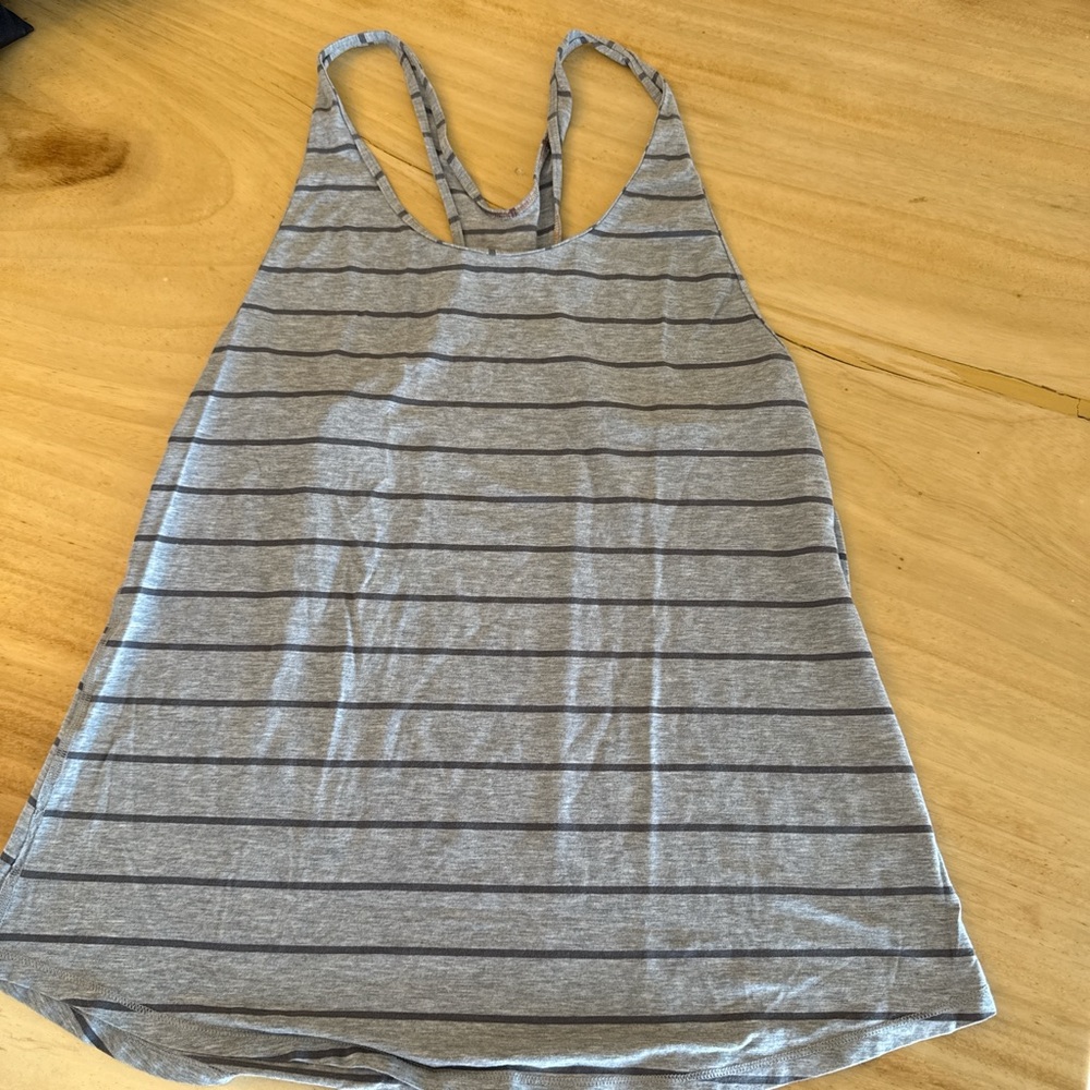 Lululemon Athletica Gray Striped Tank Top